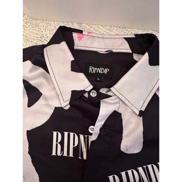 Ripndip 1 of 1 plush prototype one of a kind nylon button down large - Picture 3 of 4